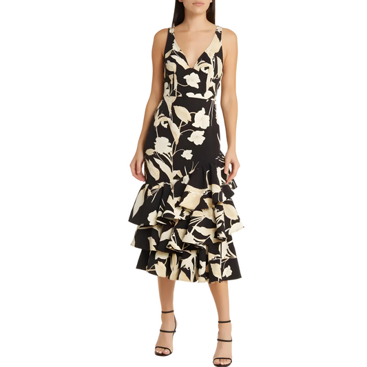 Blooming Beauty: Sleeveless Midi Dress