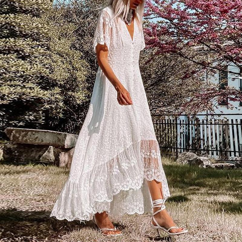 Luxe Lace: White Goddess Dress