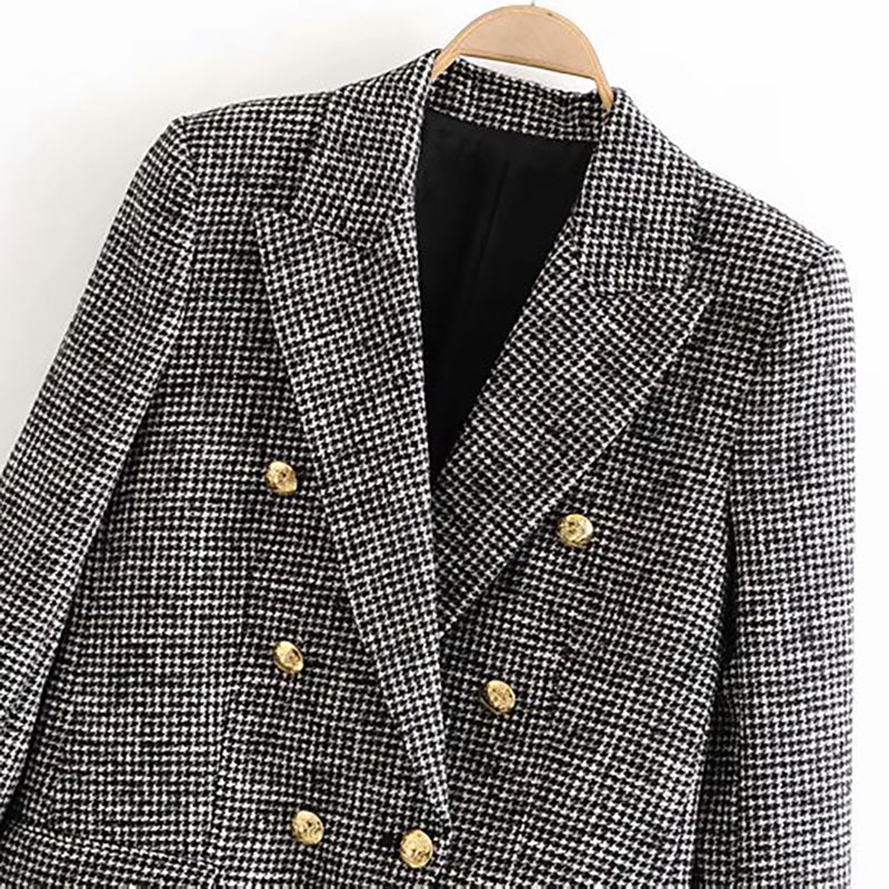 Chic Black and White Print Tweed, blazer only