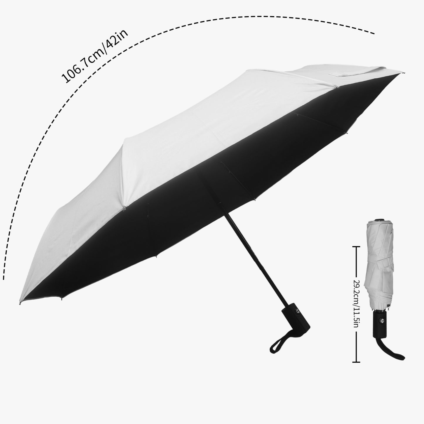 Umbrella, white with sun logo