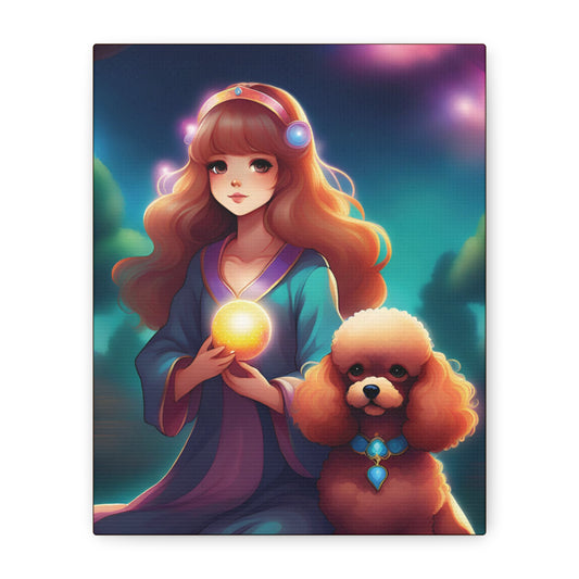 Canvas, Matte, Anime Girl and Toy poodle theme