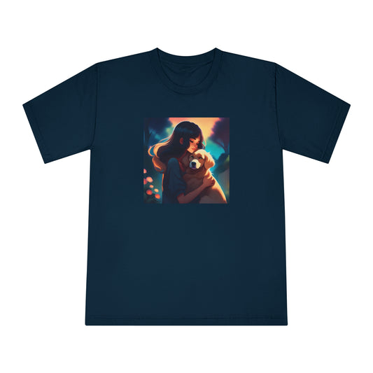 T-shirt, A dog and a girl theme, Unisex Classic Crewneck T-Shirt