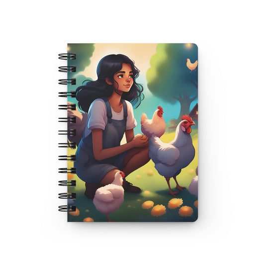 Journal, Anime Farmer Girl caring for chickens