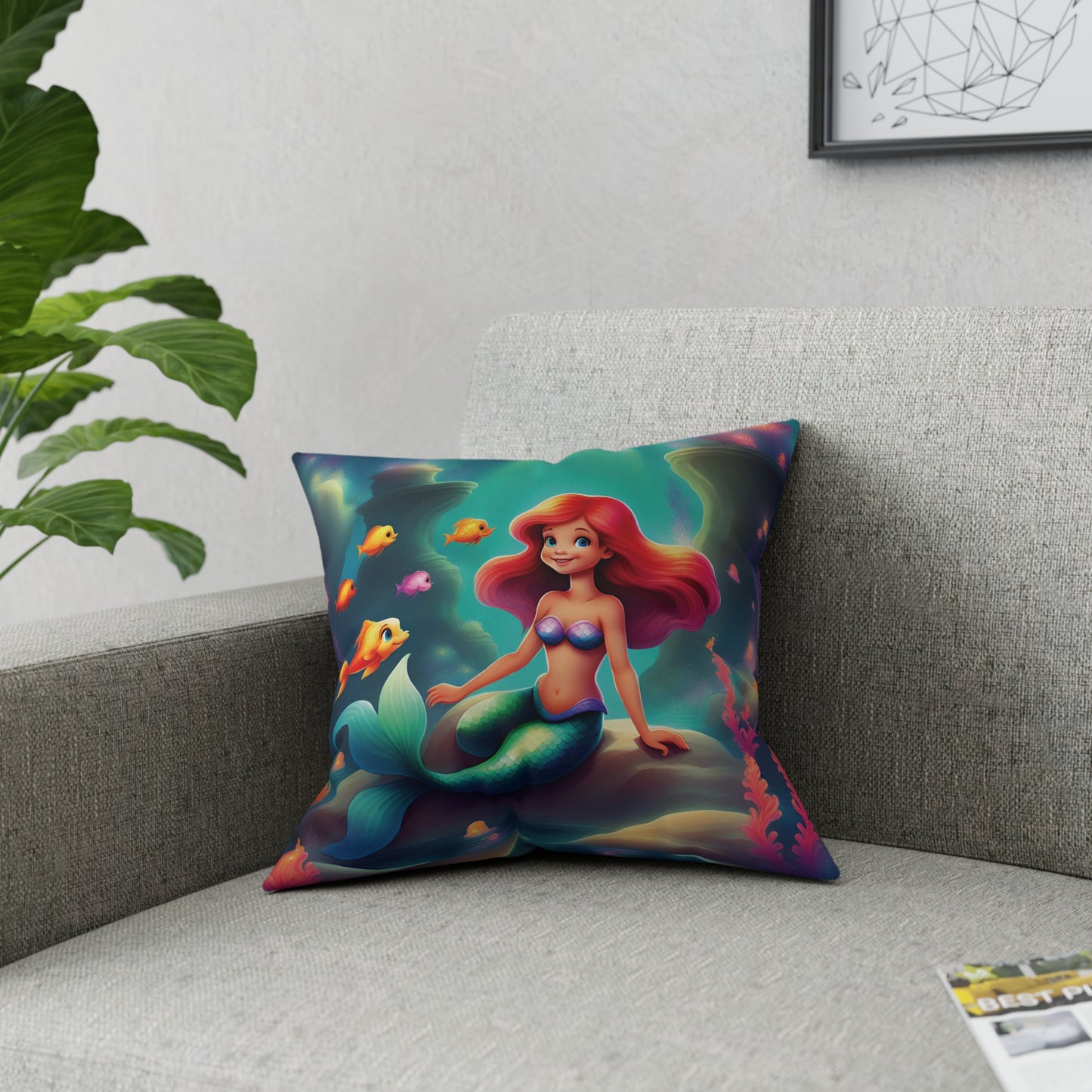 Pillow, Little Mermaid inspired theme