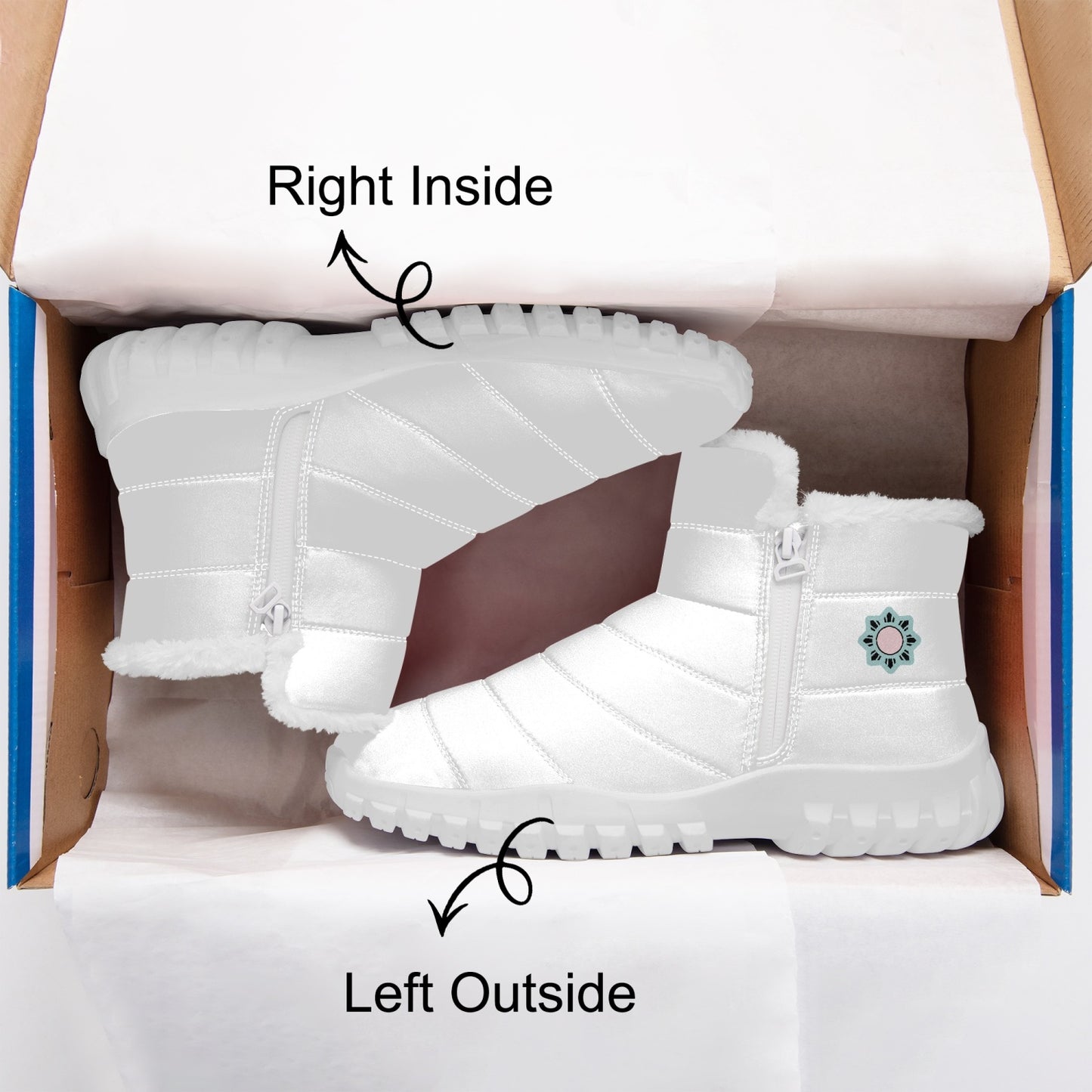 Unisex Cotton-pad Fur Zipper Up Boots