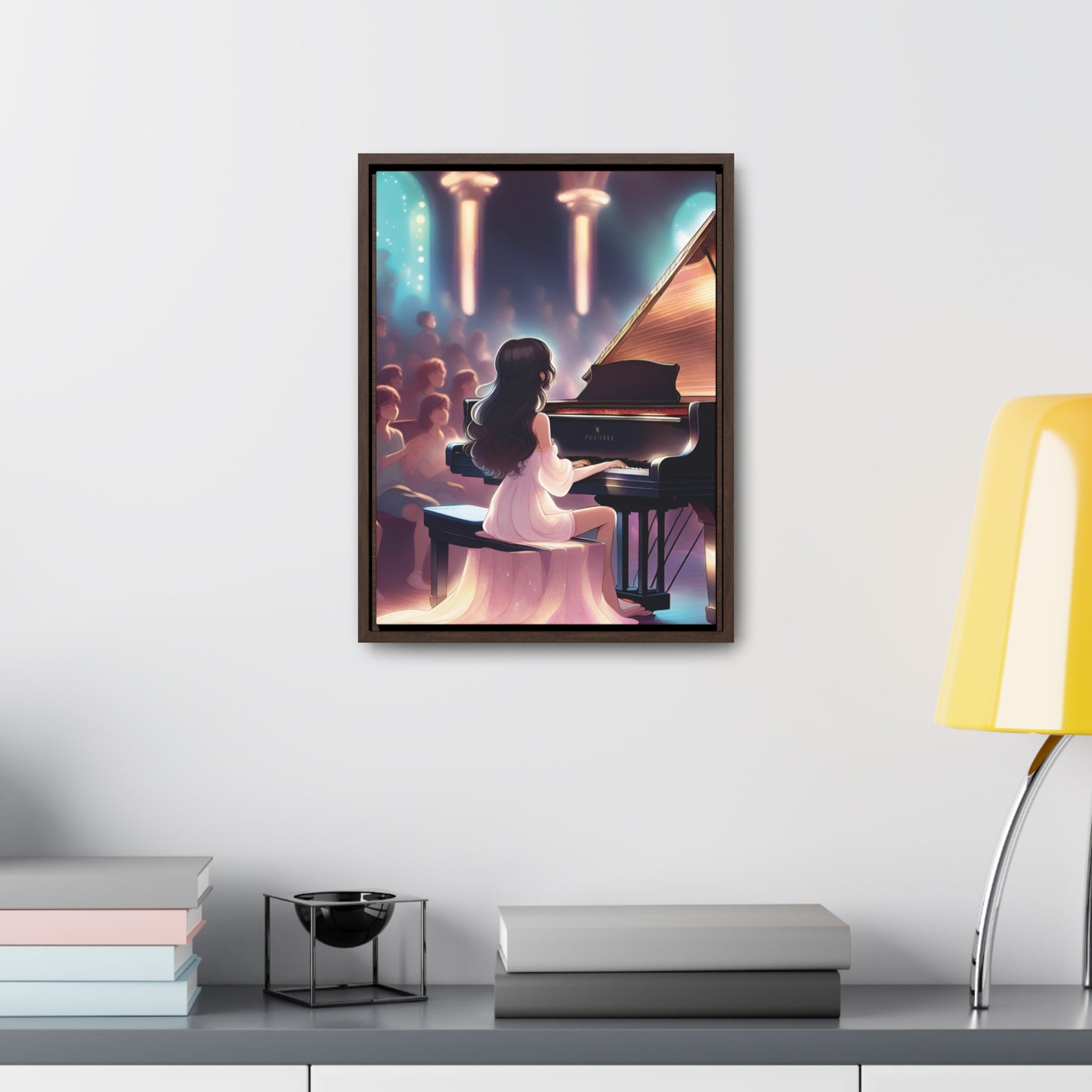 Canvas, Gallery Canvas Wraps, Vertical Frame, Anime girl playing the piano theme