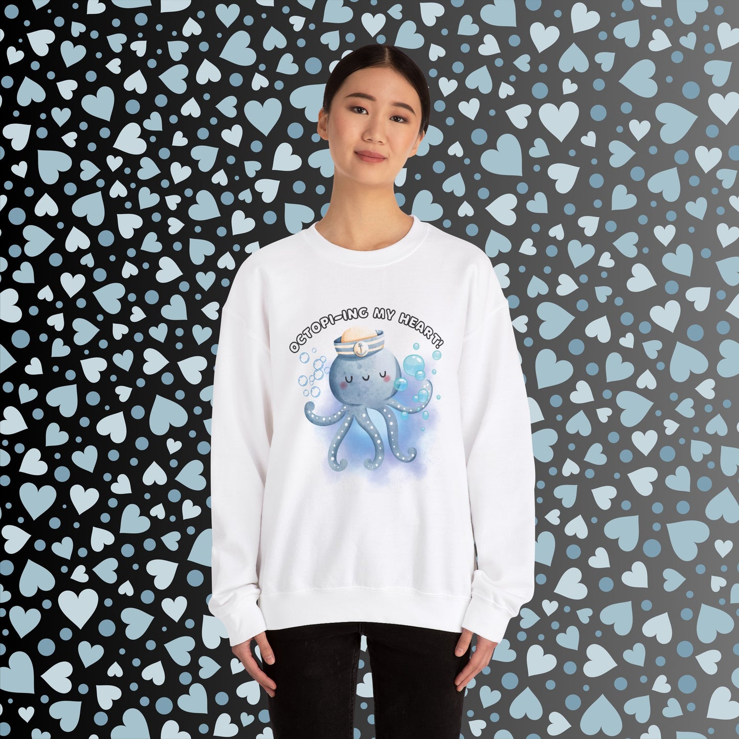 Octopi-ing my heart!  Sweatshirt Unisex Heavy Blend™ Crewneck Sweatshirt