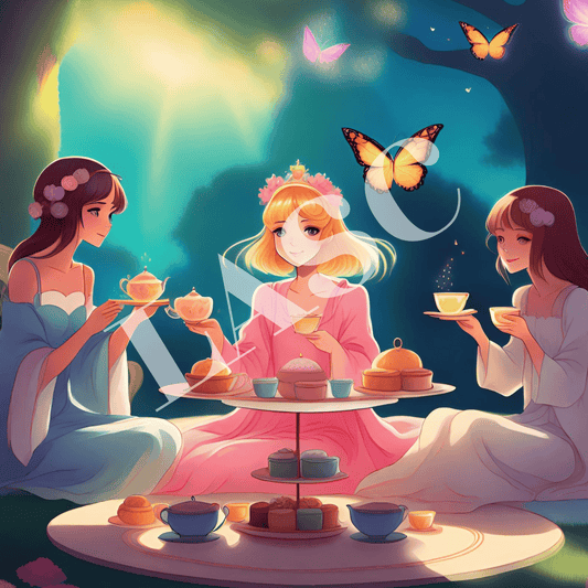 Digital Art Anime, Anime Princesses Garden High Tea