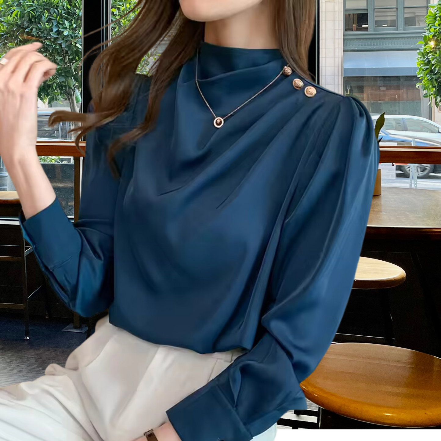 Puff Perfection: Elegant Stain Long Sleeve, gifts for her