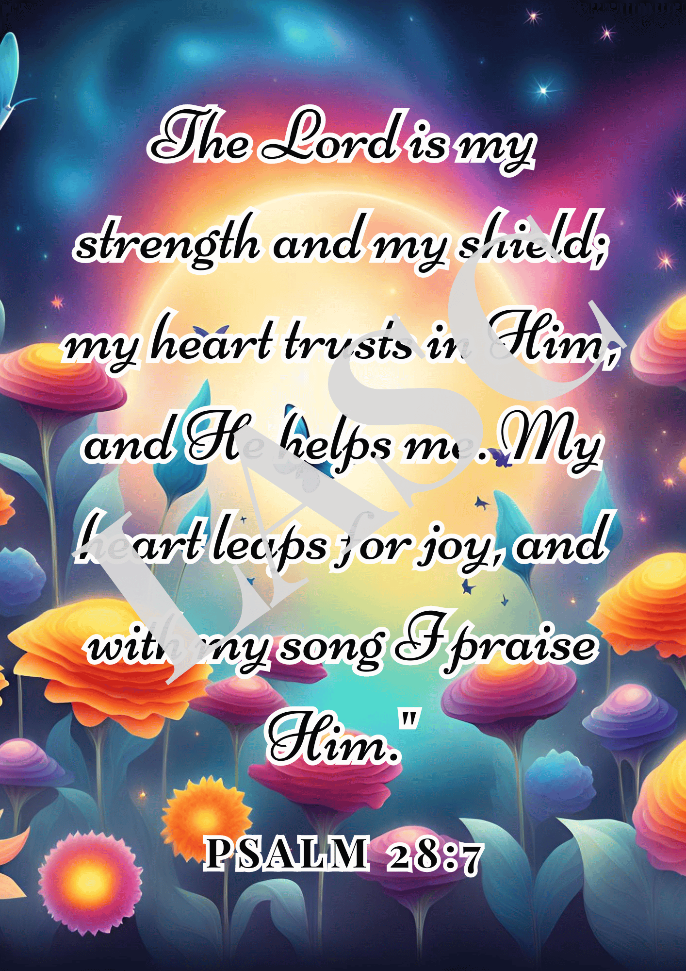 Digital Art, The Lord is my strength, Quotes and Verses, Free download