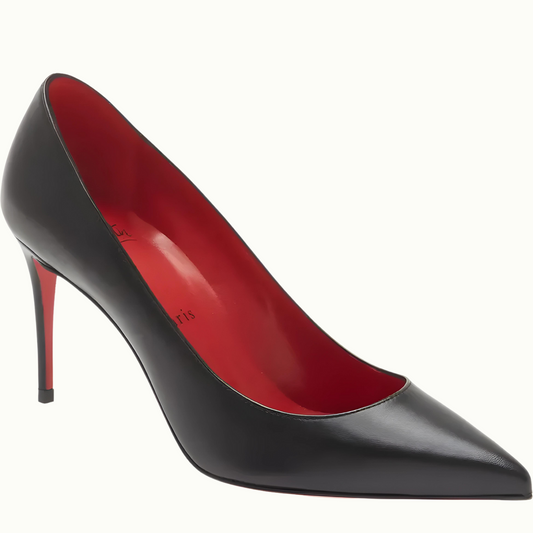 Louboutin Elegance: Patent Leather Pump with Timeless Sophistication, shoes for her