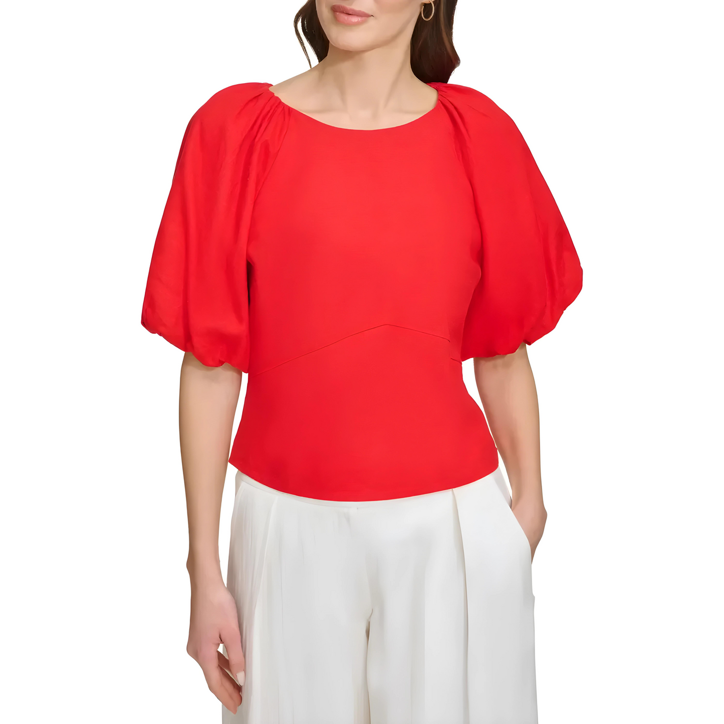 DKNY Luxe Linen Blouse : Day-to-Night Elegance