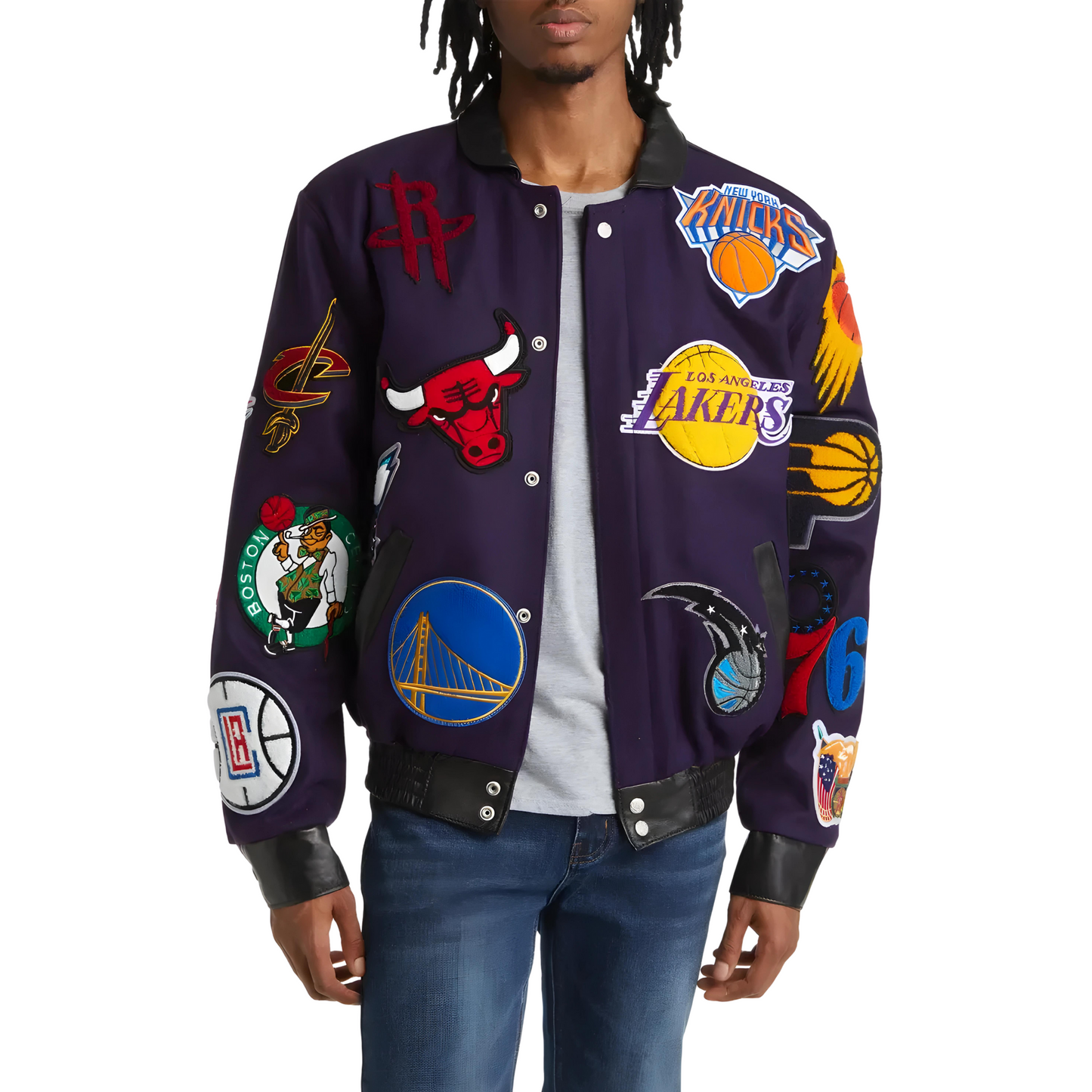 Jeff Hamilton NBA Collage Wool Blend Jacket