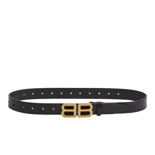 Balenciaga Hourglass Logo Buckle Leather Belt, accessories