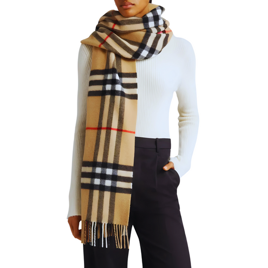 Burberry Giant Check Washed Cashmere Scarf , accessories