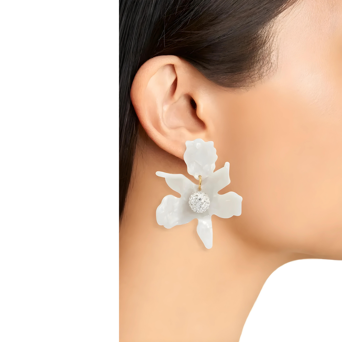Lele Sadoughi Small Crystal Lily Earrings