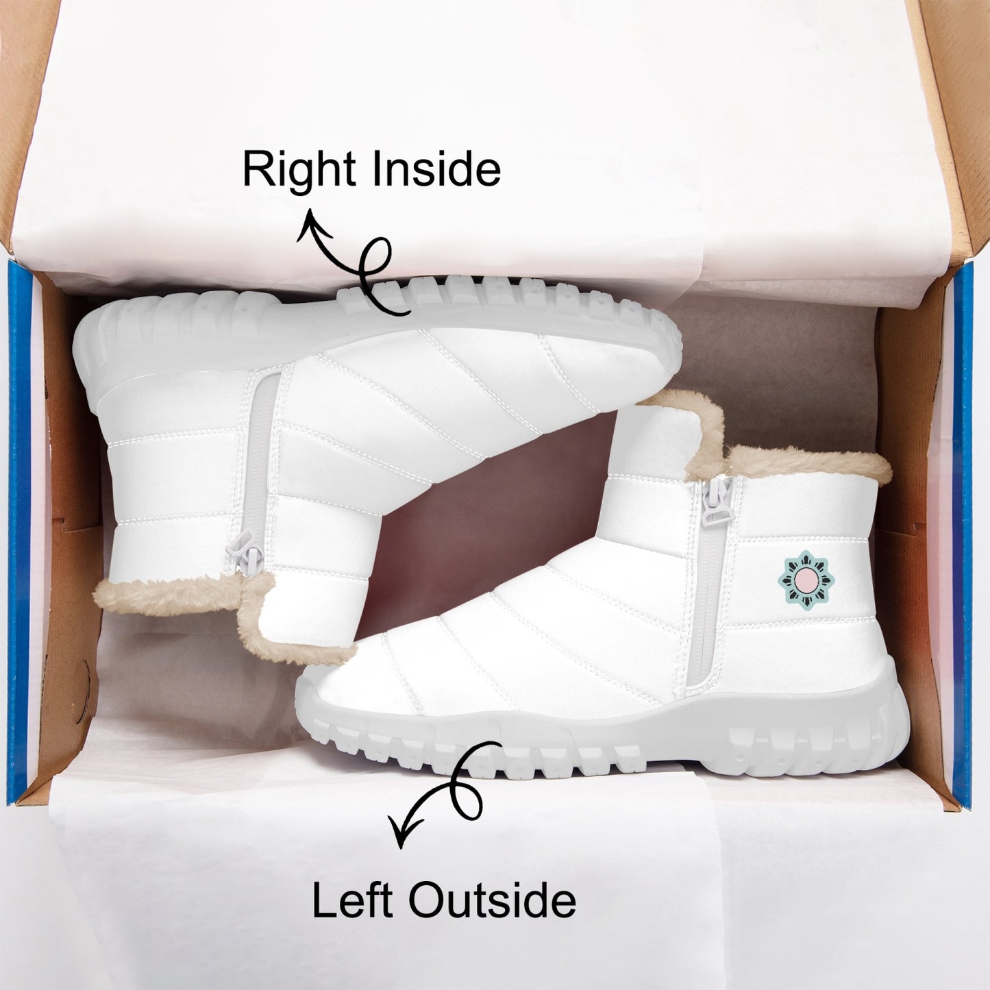 Unisex Cotton-pad Fur Zipper Up Boots