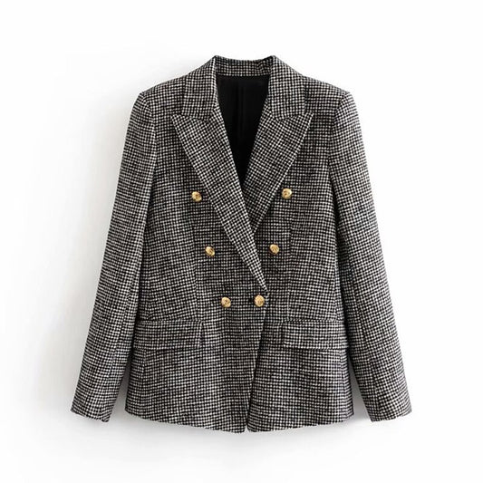 Chic Black and White Print Tweed, blazer only