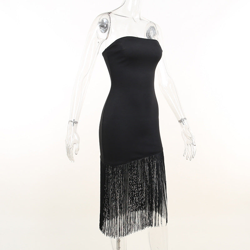 Women Tassels Strap Sleeveless Party Club Dresses, Gifts for her